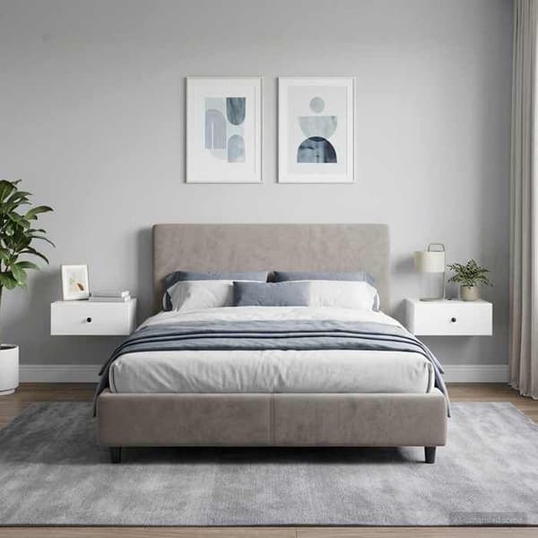 Maison Exclusive - Väggmonterad nattduksbord 2 st Vit glans 49 x 34,5 x 20 cm