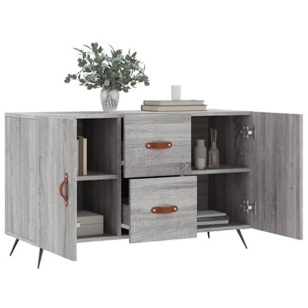 Sonoma Grey Sideboard - Vardagsrumsmöbler - 100x36x60 cm - Konstruerat trä Grå