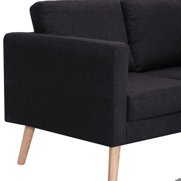 Maison Exclusive - Sofa til 3 personer i sort stof Svart