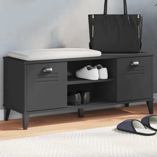 Maison Exclusive - VIKEN musta kenkäteline 106x35x45 cm massiivipineä