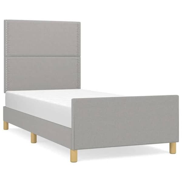 Maison Exclusive - Sengebund uden madras lys grå 90x200 cm stof