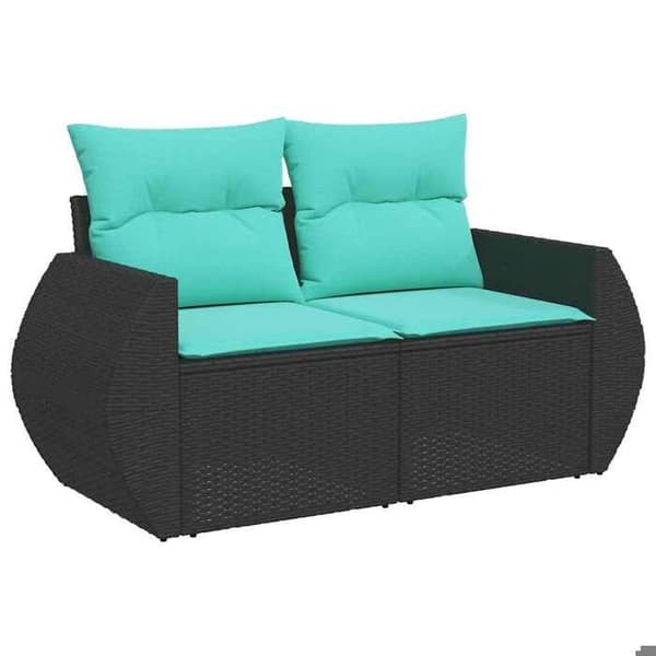 Maison Exclusive - 8-delt have-sofa sæt med sorte puder i flettet harpik