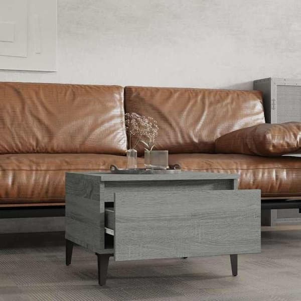Sidebord - MAISON EXCLUSIVE - Sonoma - Grå Sonoma - Ingeniørtræ - Rummelig skuffe Grå (Sonoma)