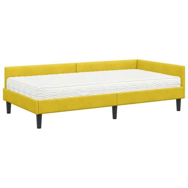 Maison Exclusive - Vinkel sengestel med madras 2 pc Gul 90 x 200 cm Gul