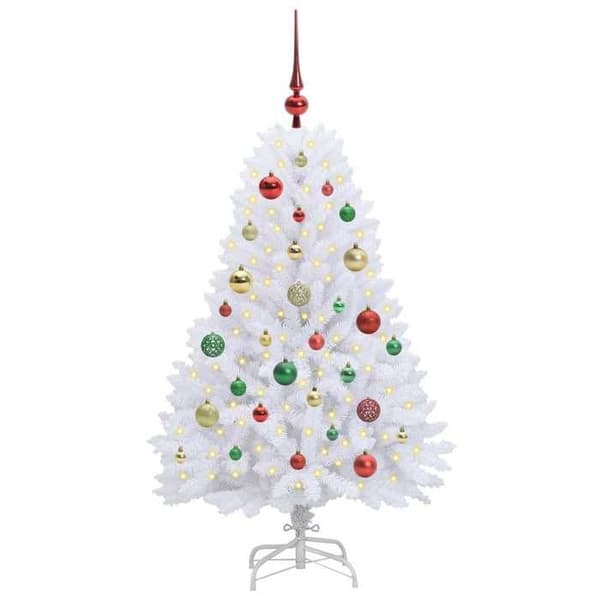 Kunstigt juletræ - EKSKLUSIV HUS - 120 cm - Hvid - LED 8 tilstande - USB 5V strømforsyning Vit