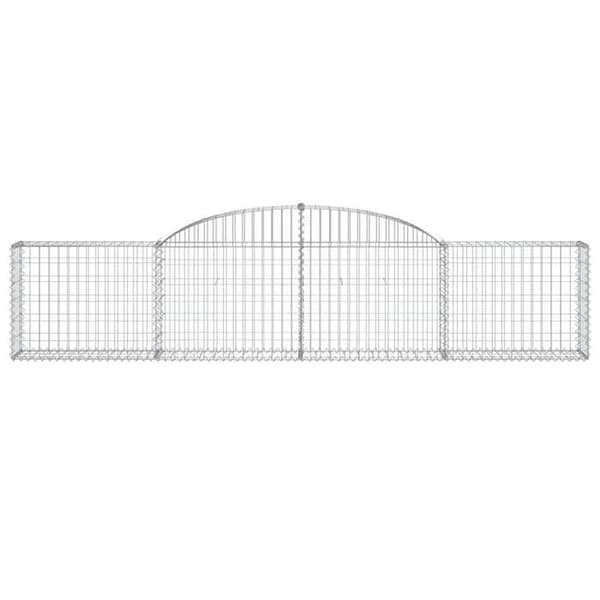 Bågformade gabionkorgar - 3 st - 300×30×60/80 cm - Galvaniserat stål - Tråd 3,5 mm silver-