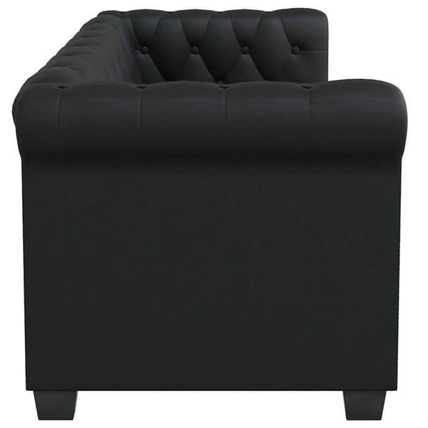 Maison Exclusive - Chesterfield 2-personers sofa i sort kunstlæder