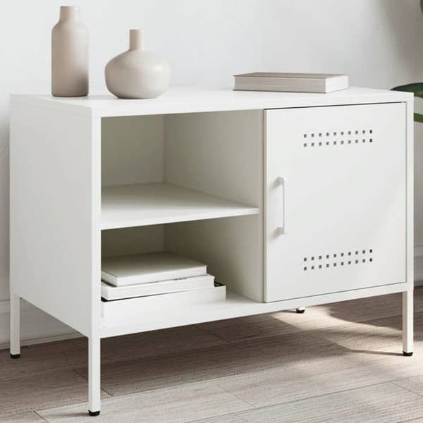 Maison Exclusive - TV-möbel vit 68x39x50,5 cm stål Vit