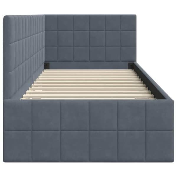 Maison Exclusive - Mörkgrå hörnsängram 80 cm x 200 cm Sammet