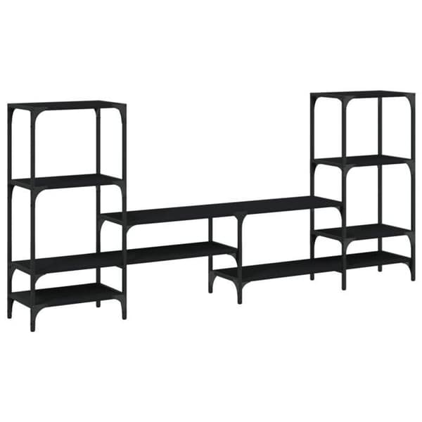 Maison Exclusive - Sort TV-møbel 206,5x28,5x95 cm Ingeniørtræ Svart