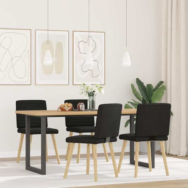 Maison Exclusive - Spisestole sæt af 4 sort stof Svart