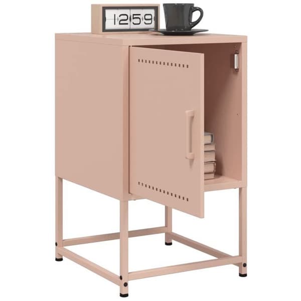 Maison Exclusive - Yöpöydät 2 kpl vaaleanpunainen 36x39x60,5 cm teräs