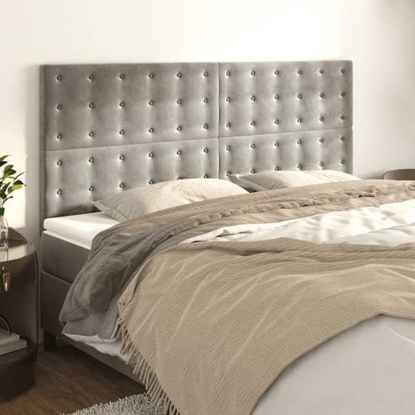 Pääty - Maison Exclusive - Vaaleanharmaa - Pehmeä sametti - 160 x 5 x 118/128 cm Ljusgrått