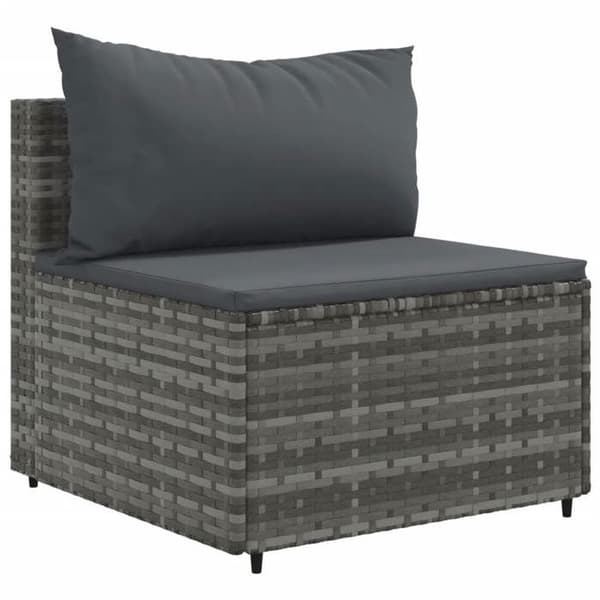 Maison Exclusive - Trädgårdsmöbler med kuddar 10 delar grå flätad resin