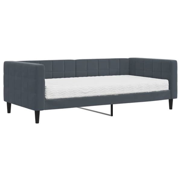Maison Exclusive - Dagbädd med mörkgrå madrass 90x190 cm sammet