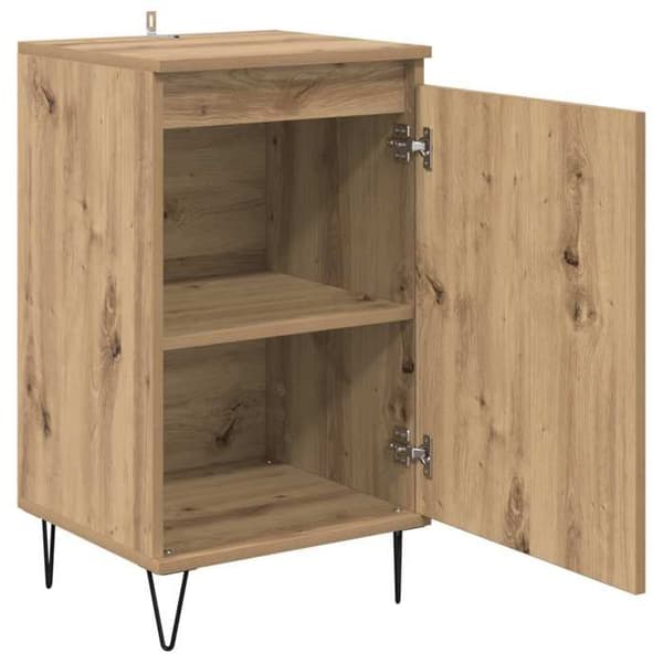 Buffé bas - EXKLUSIVT HUS - Ek med träutseende - Ingenjörsträ - 40×35×70 cm - Stort kapacitet