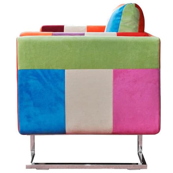 Maison Exclusive - Cube stol med patchwork design Chrome Stof Flerfärgad