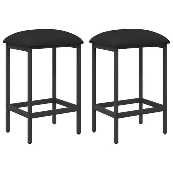 Maison Exclusive - Barstol 2 stk Sort 40 x 32 x 64 cm Ingeniørtræ Svart
