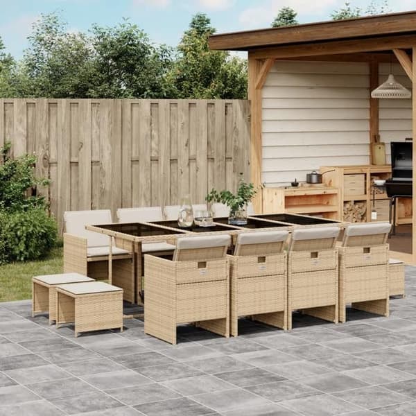 Maison Exclusive - Have spisebordssæt med puder 13 stk beige beige