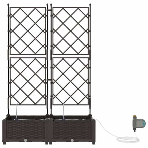 Jardinière - EXKLUSIVT HUS - Pack 2 - Hållbar PP - Brun - 80x40x126 cm brun