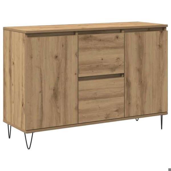 Maison Exclusive - Buffet i håndlavet egetræ 101,5x35x70 cm i ingeniørtræ