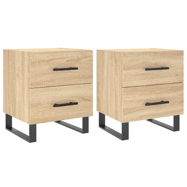 Maison Exclusive - Natborde 2 stk. egetræ sonoma 40x35x47,5 cm