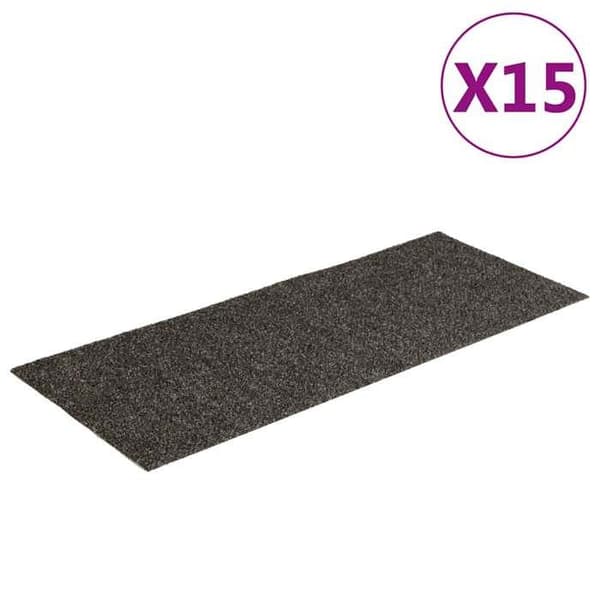 Maison Exclusive - Självhäftande trappmattor 15 stycken 60 x 25 cm Antracit Rektangulär
