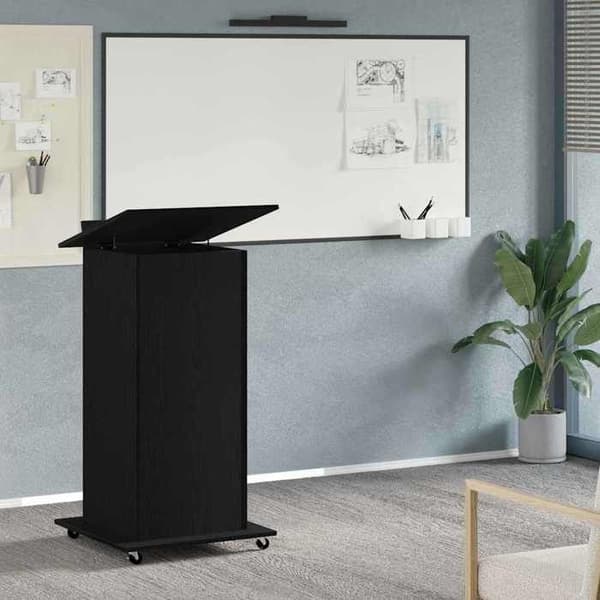 Maison Exclusive - Podium Sort egetræ Ingeniørtræ 55 x 55 x 107 cm