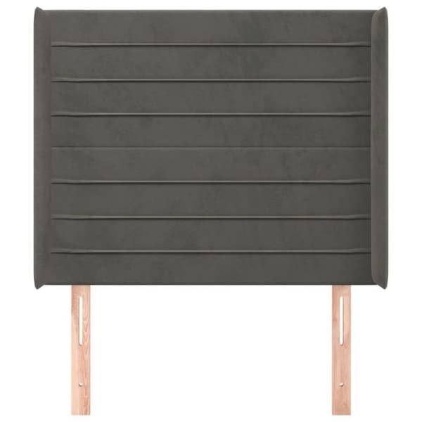 Maison Exclusive - Päätylevy korvilla Tummanharmaa 83x16x118/128 cm Sametti mörkgrå