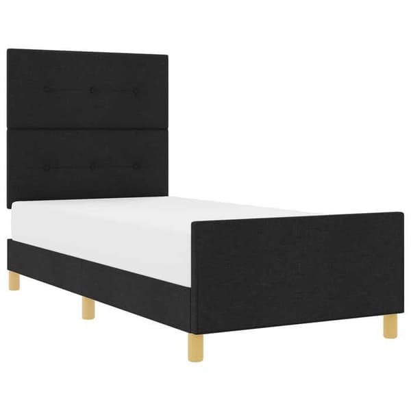 Maison Exclusive - Sengestel med hovedgærde Sort 80 x 200 cm stof