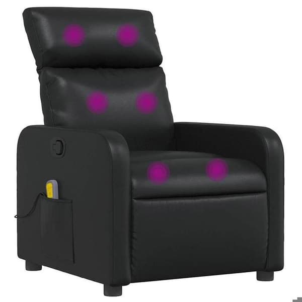 Maison Exclusive - Svart lutande massagefåtölj i konstläder