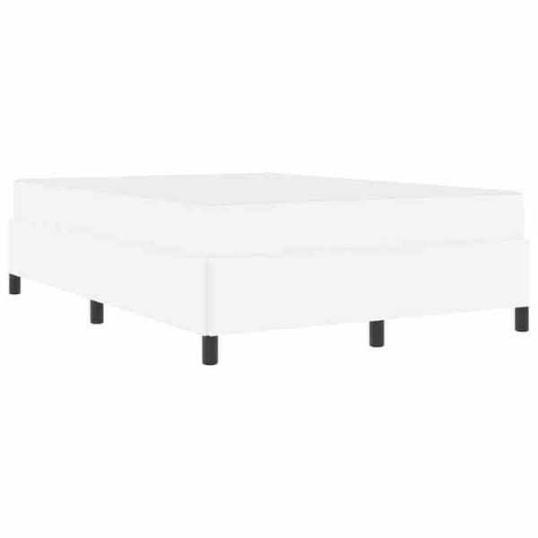 Maison Exclusive - Sängram med madrass Vit 140 x 190 cm tyg