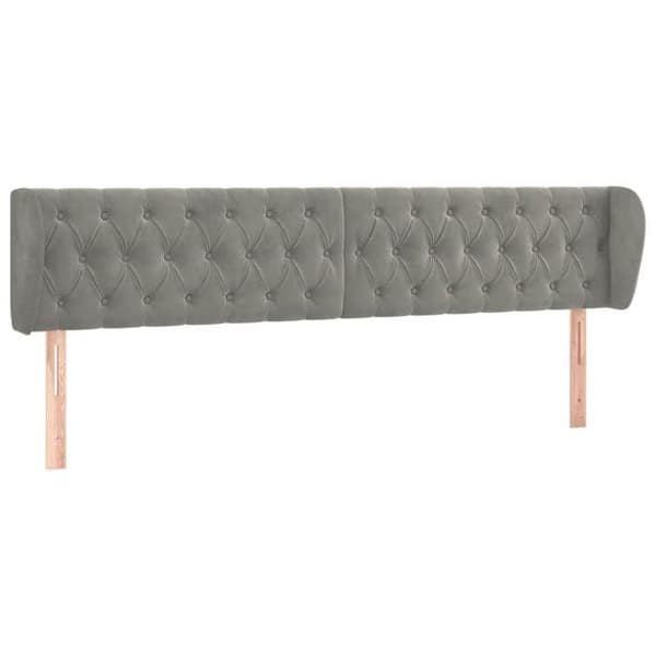 Maison Exclusive - Hovedgærde med ører Lys grå 183x23x78/88 cm Velour ljusgrått