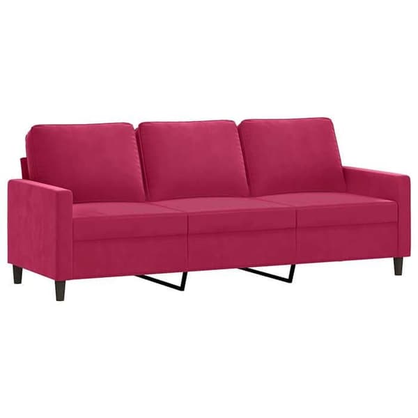 Maison Exclusive - Soffa 3-sits Röd vinröd 180 cm Sammet Röd Bordeaux