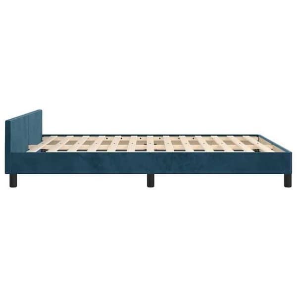 Maison Exclusive - Sängram utan madrass mörkblå 140x190 cm sammet