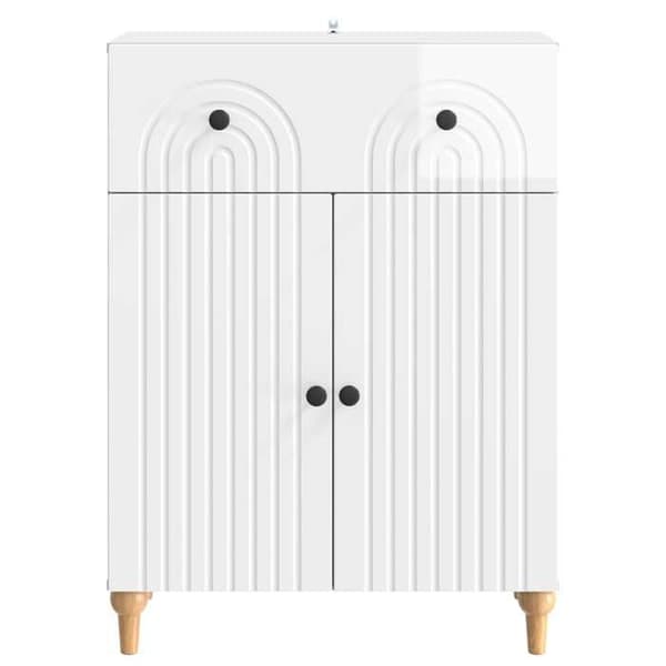 Maison Exclusive - Buffé Vit glänsande 66 x 34,5 x 90 cm Ingenjörsträ