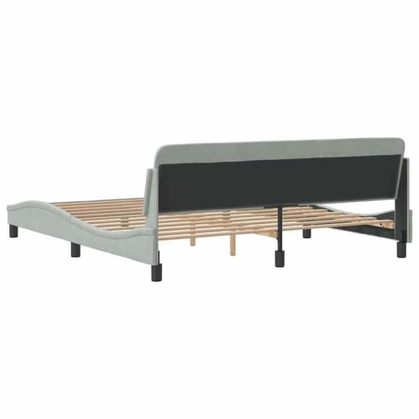Sengestel - EKSKLUSIV HUS - Dover - Lys grå - Velour - 180x200 cm Ljusgrått