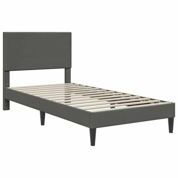 Maison Exclusive - Sängram Mörkgrå 80 x 200 cm Tyg i ribbad sammet