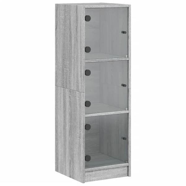 Maison Exclusive - Buffet med glasdøre sonoma grå 35x37x109 cm