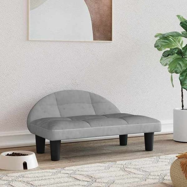 Maison Exclusive - Vaaleanharmaa koiranpeti 70x52x30 cm samettia Ljusgrått
