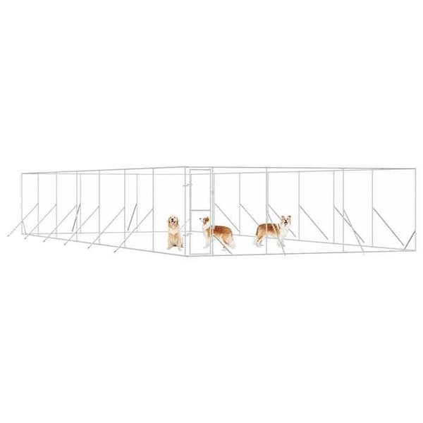 Maison Exclusive - Utomhus hundgård silver 6x14x2 m galvaniserat stål Silver