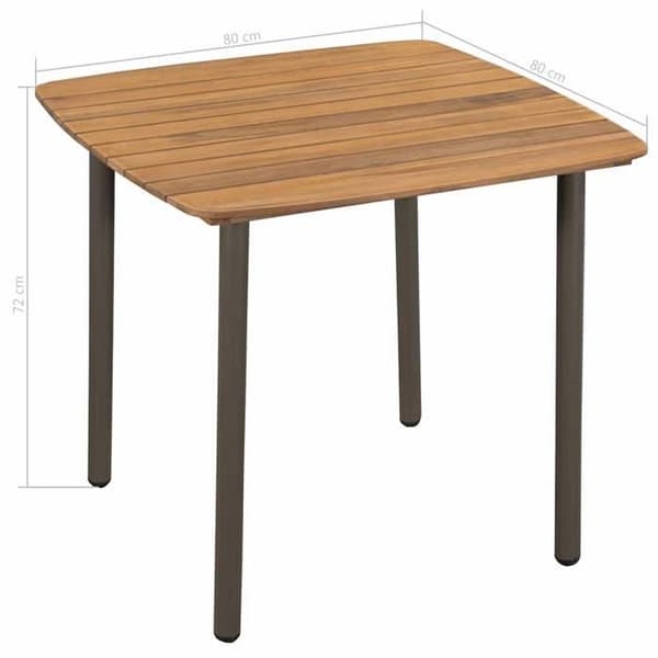Maison Exclusive - Trädgårdsbord 80 x 80 x 72 cm Solid akaciaträ och stål