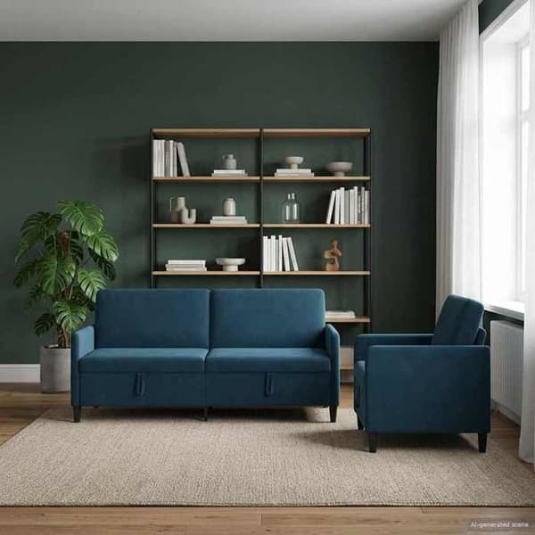 Maison Exclusive - Sofa med opbevaring 2 stk Blå Polyester
