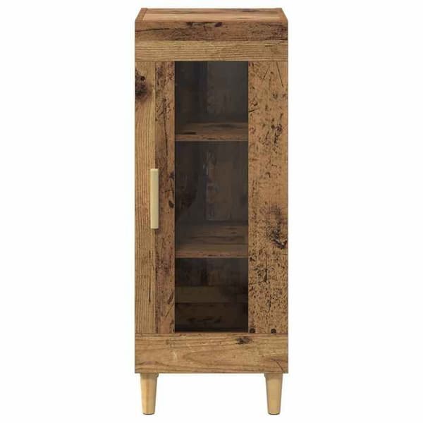 Buffet - EKSKLUSIVT HUS - 34,5x32,5x90 cm - Ingeniørtræ - Glasdøre - Stolpefødder