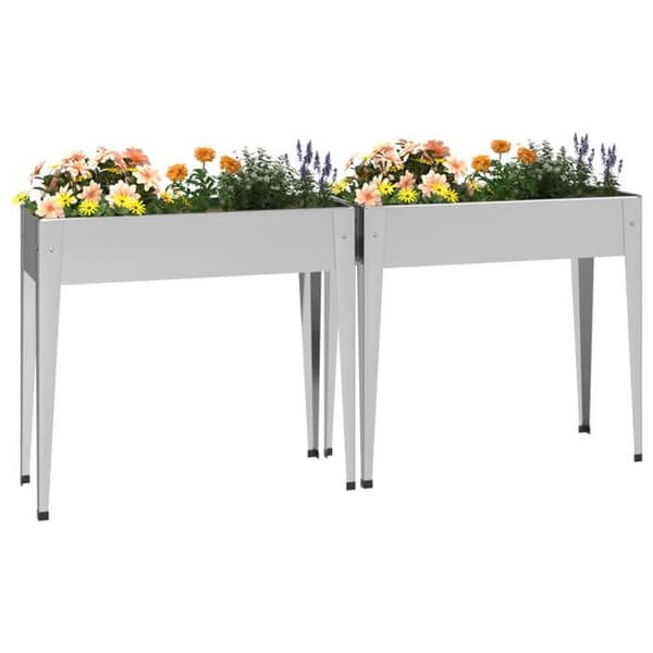 Maison Exclusive - Blomlådor 2 st Galvaniserat stål