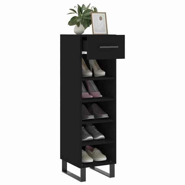 Maison Exclusive - Skoskab sort 30x35x105 cm ingeniørtræ