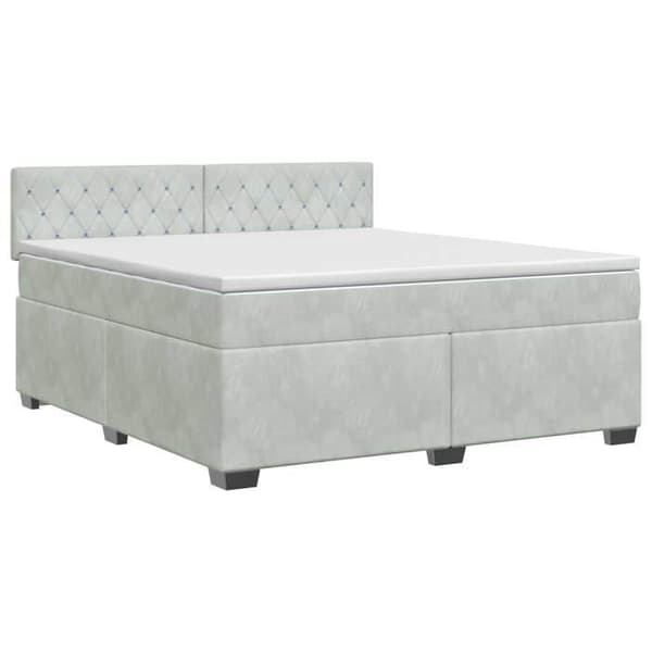 Maison Exclusive - Boxspring-sänky vaaleanharmaalla patjalla 140 x 190 cm Sametti Ljusgrått