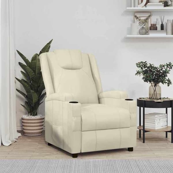 Maison Exclusive - Hvid creme Læderlook Lænestol