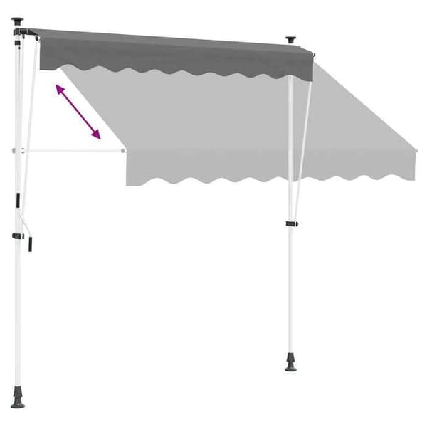 Maison Exclusive - Manuaalinen harmaa 400 cm vetäytyvä katos