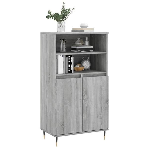 Maison Exclusive - Høj buffet Sonoma grå 60x36x110 cm Ingeniørtræ